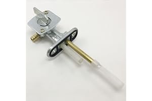 RARELEMON Fuel Petcock Assembly for Yamaha V Star 650 XVS650 (1998-2016), Stainless Steel, 3-Port, Barb Inlet, SAE Outlet, 1/4 inch, Gray