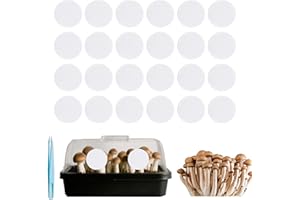 GLOWGEEK 24Pcs 3" Monotub Adhesive Filter Disks 3mm Thick Monotub Filter Discs Mushroom Filter Pads for Mushroom Growing Supplies Monotub Filtration Pad Replacements for Wide Mouth Jar Lids Mason Jars