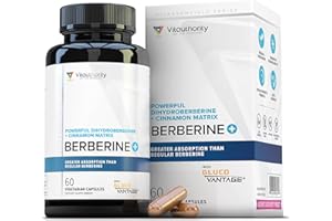 Vitauthority Berberine with Ceylon Cinnamon Supplements | High Absorption Dihydroberberine for Balance and Support | Vegan Powerful AMPk Activator & Antioxidant | 30 Servings