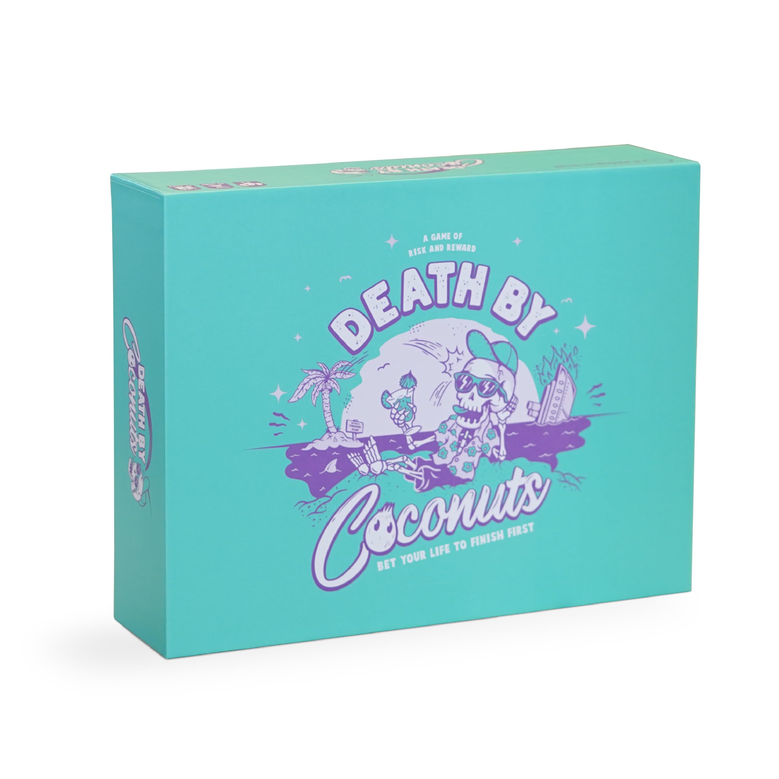Bubblegum Stuff - Death by Coconuts - Bet Your Life To Finish First - Family Board Game - 250 Cards / 2-8 Players — image 1
