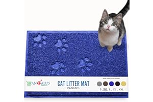 ANDALUS BRANDS Andalus Medium Cat Litter Mat, Pack of 1 - Waterproof, Non-Slip & Easy to Clean Cat Litter Box Mat for Extra Efficient Pet Litter-Trapping, Blue (23.5” X 15.75”)