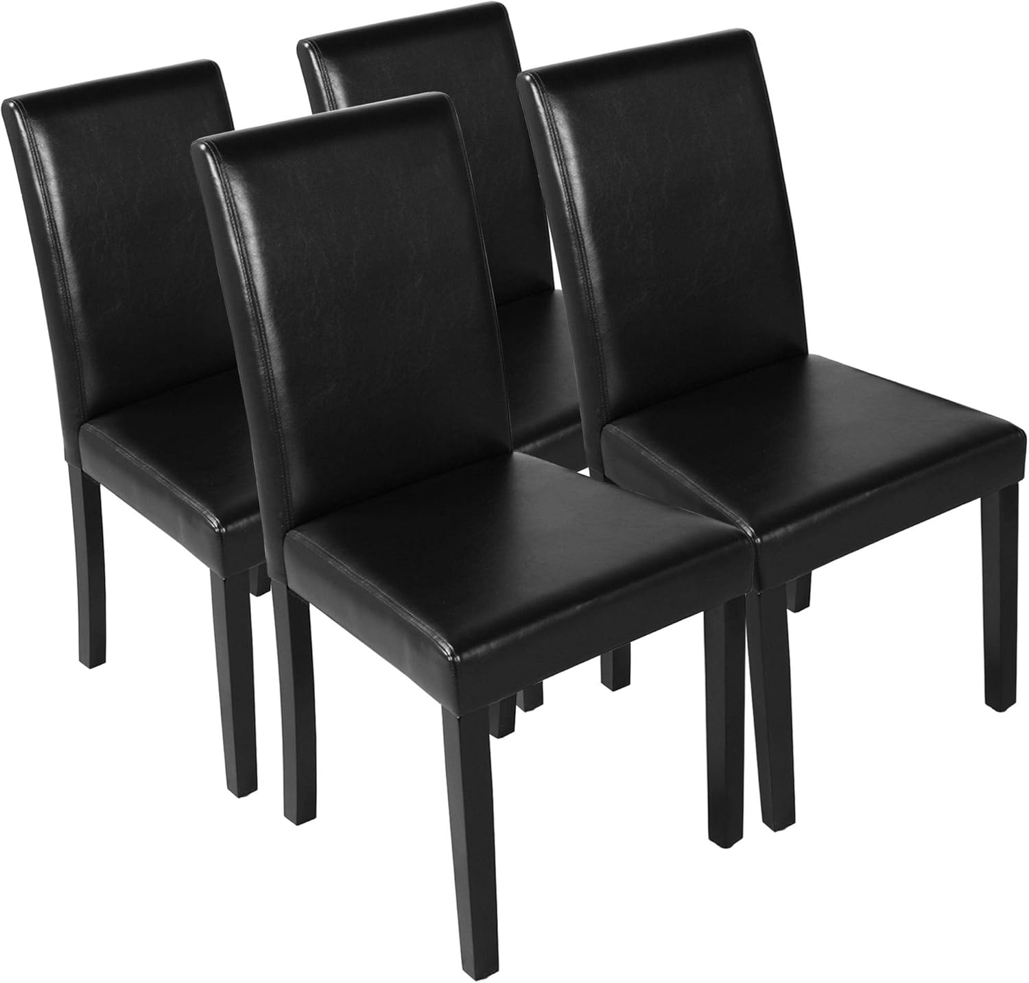 Yaheetech 4pcs Dining Room Chairs High Back Padded Kitchen Chairs for Home and Restaurants Black