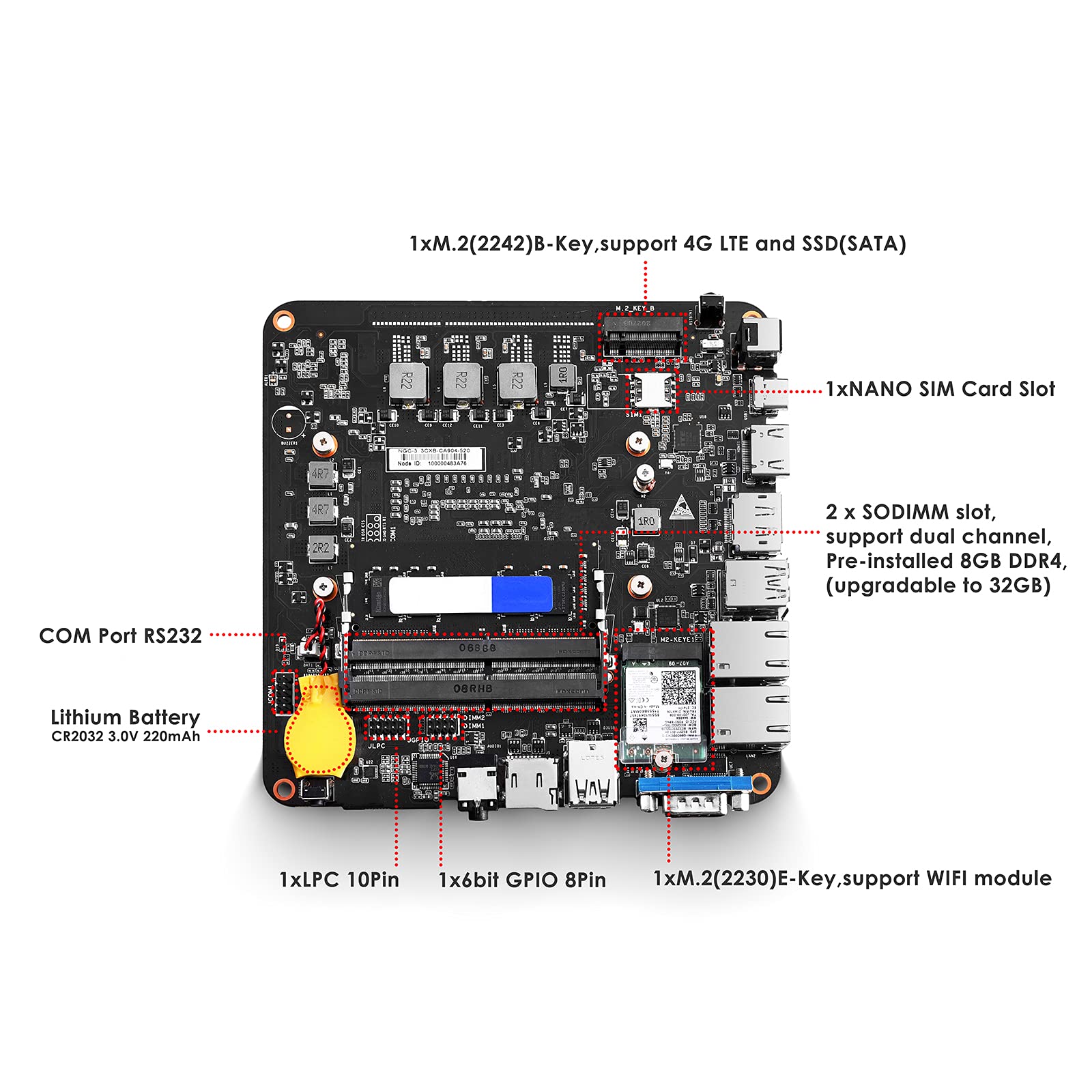 MINIX NGC-5, Intel i5-8279U Mini PC 8GB/256GB M.2 NVMe SSD, Triple 4K @ 60Hz Display/HDMI 2.0/ USB-C/DP/2xGigabit Ethernet/4USB 3.1. Support 4G LTE, SSD (SATA), Auto Power On