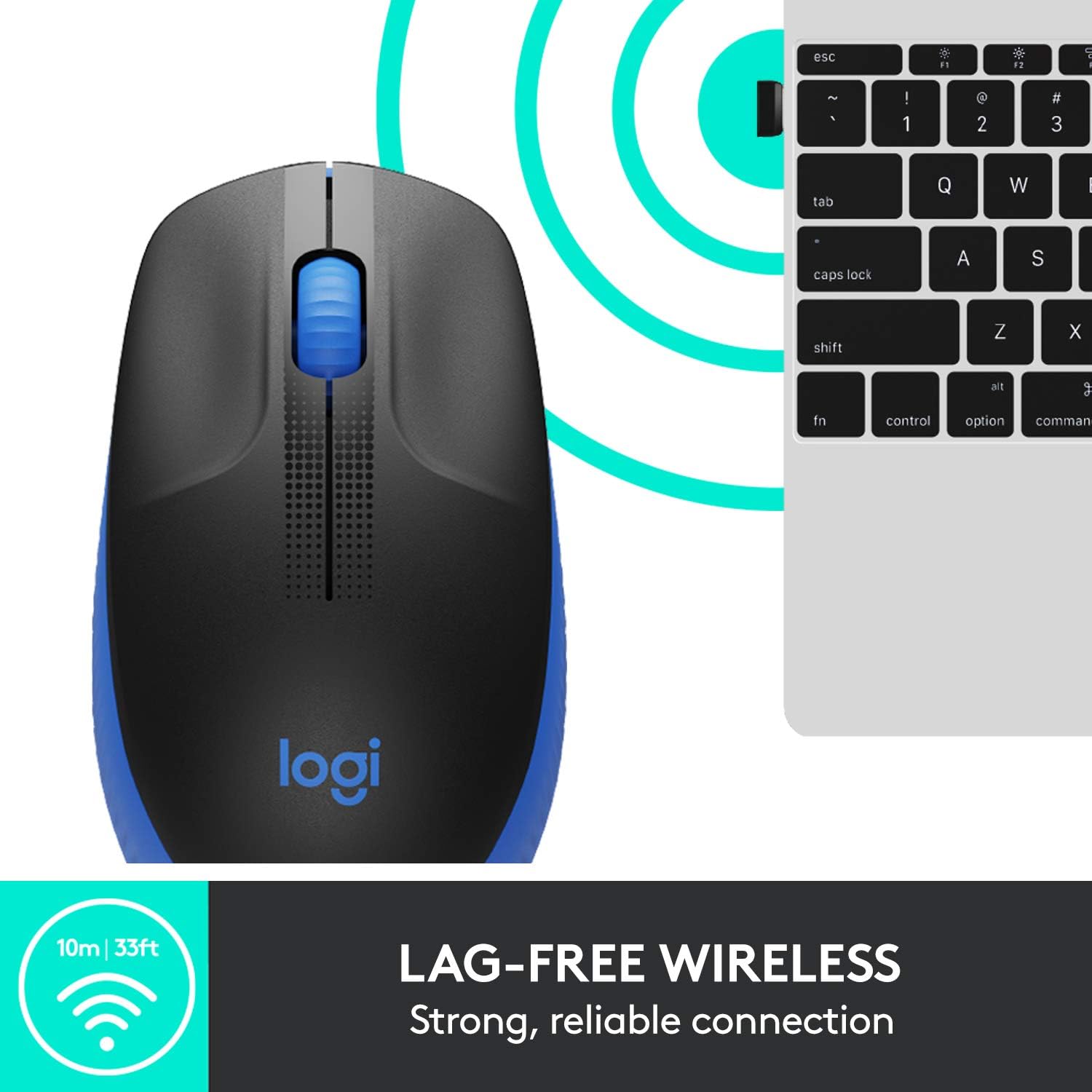 Logitech Wireless Mouse M190, Full Size Ambidextrous Curve Design, 18-Month Battery with Power Saving Mode - Image 4