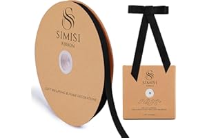 SIMISI RIBBON Black Velvet Ribbon 3/8'' 25 Yards for Christmas Tree, Gift Wrapping, Flower Bouquet, Wreath Decorations, Bow Making