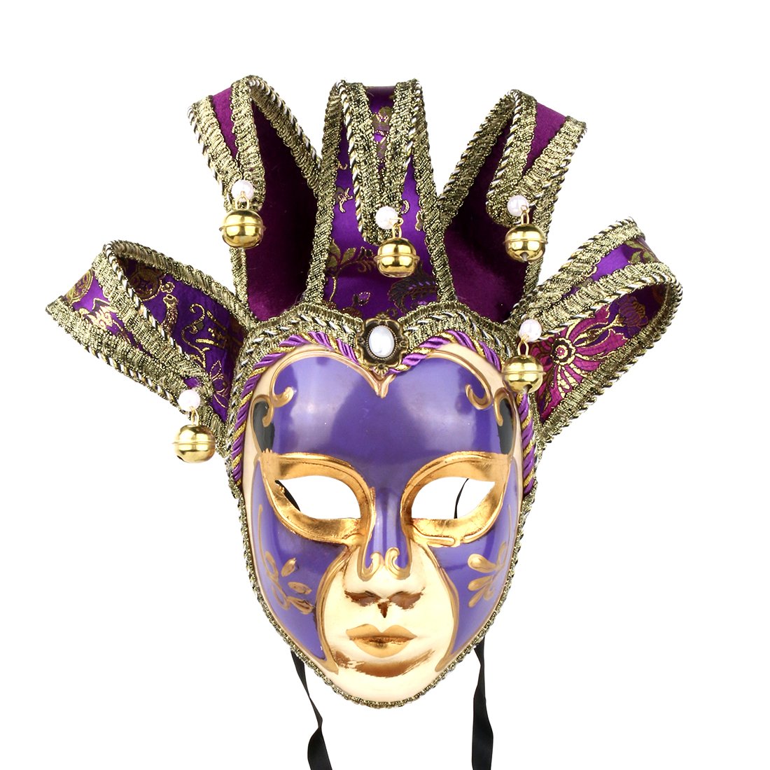 YU FENG Jester Costume for Carnival Venetian Masquerade Masks Halloween Mardi Gras Party Ball Costume
