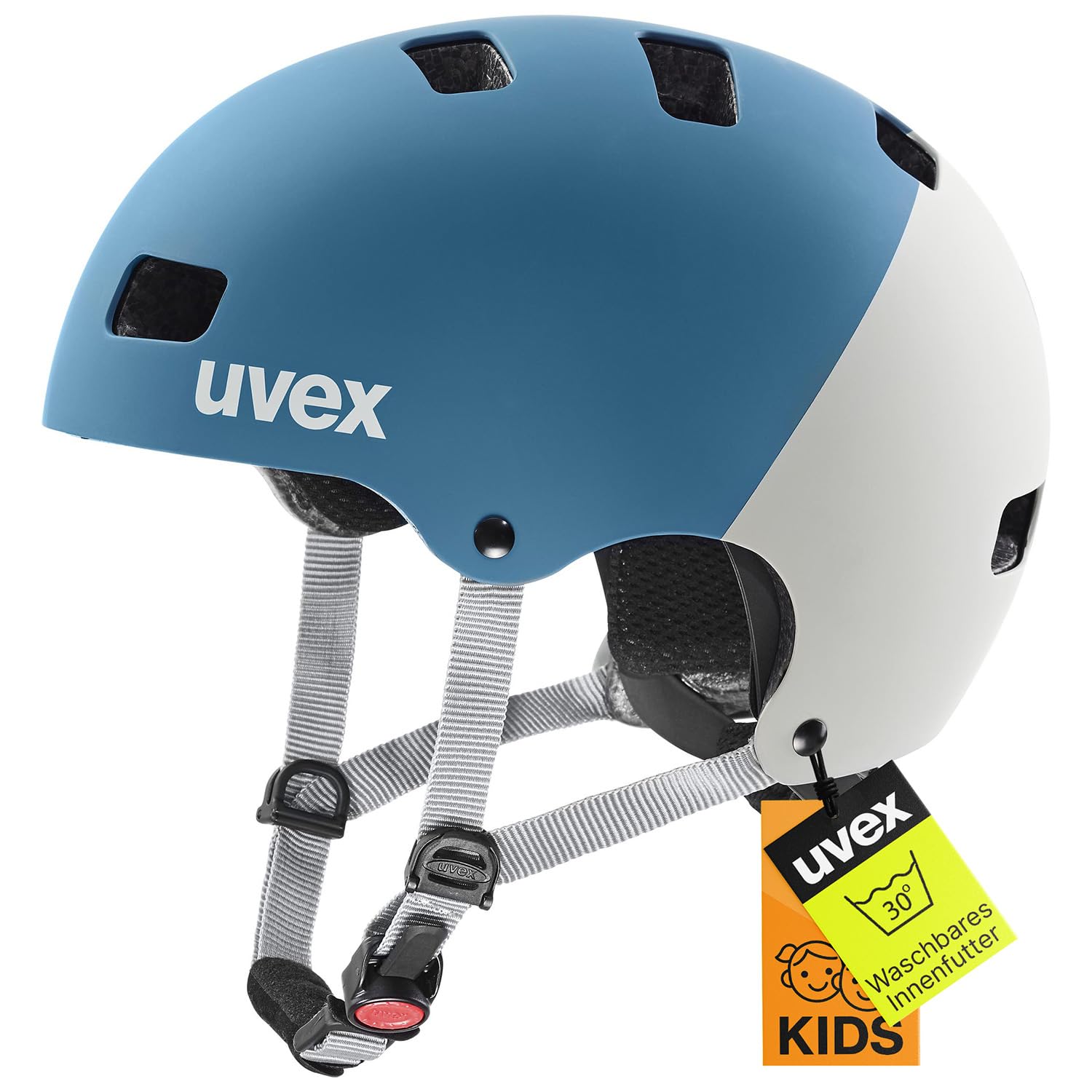 uvex Kid 3 cc - Sturdy Kids Bike Helmet for Children - Individual Fit - Optimized Ventilation - Dark Cyan - Rhino Matt - 51-55 cm