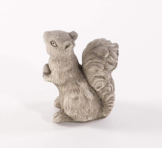 Ceragoo Steinfigur Gartenfigur Tierfigur 12,5cm Eichhörnchen Steinguss Deko Statue