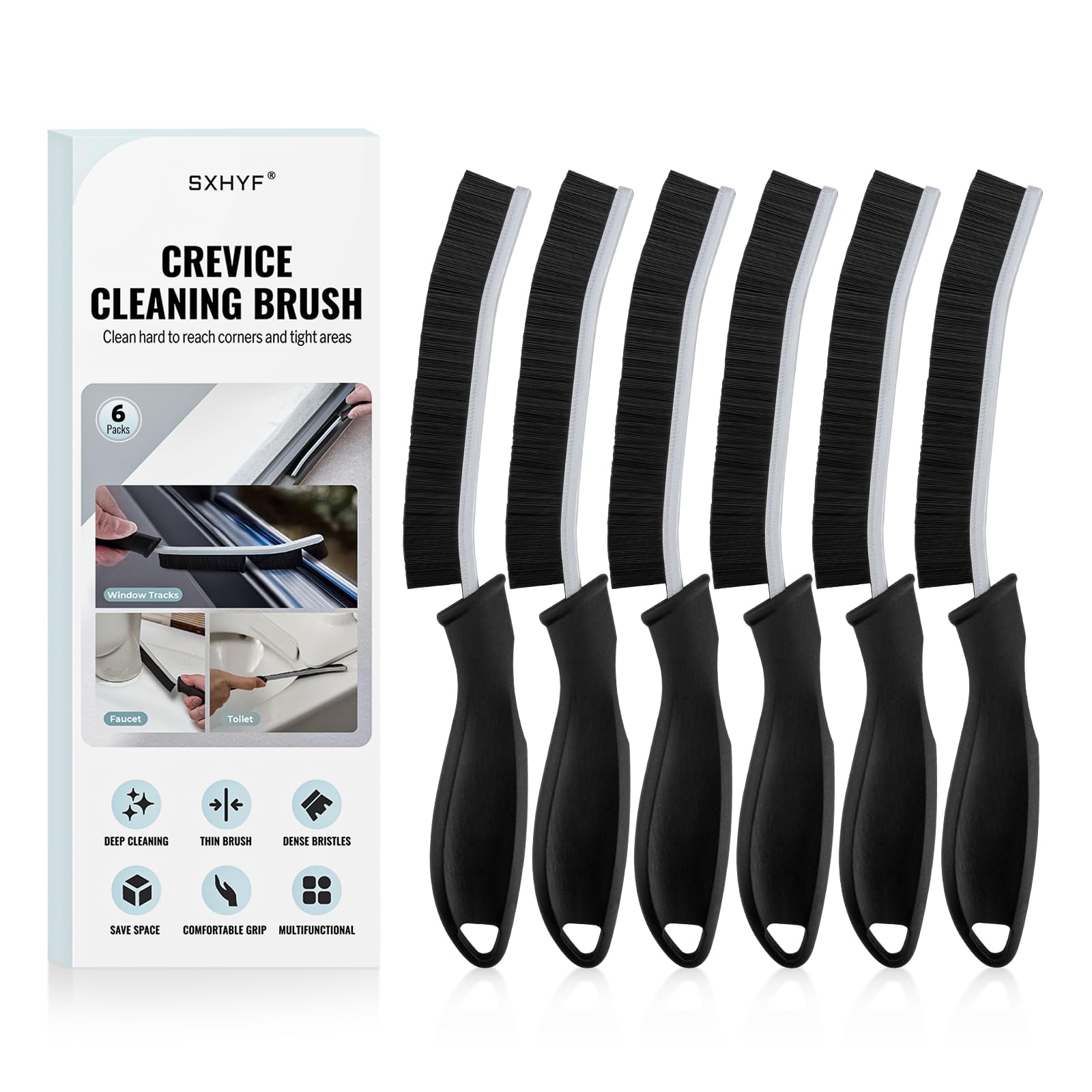 Photo 1 of SXhyf Cleaning Brush - Hard Bristle Crevice Cleaning Brush, Multifunctional Gap Scrub Brush, Home Essentials, Bathroom Cleaner Tools for Household Use, Kitchen, Window, Faucet, S1110SE