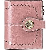 SENDEFN Small Womens Wallet Leather Bifold Card Holder RFID Blocking with Zipper Coin Pocket