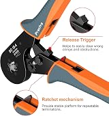 Preciva Ferrule Crimping Tool 0.08-16mm² AWG 28-5 Self-Adjusting Ratchet view 5