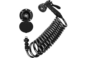 Dura Faucet DF-SA188-BK RV Exterior Quick Connect Detachable Sprayer, Hose, Port, and Utility Spray Dock Kit - Lockable (Black)