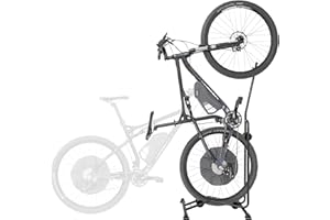 CyclingDeal Upright Bike Stand - Premium Quality Vertical & Horizontal Adjustable Bicycle Floor Parking Rack - for Storing MTB Road Bikes - up to 29” Wheel Size - for E Bike - 1 Bike