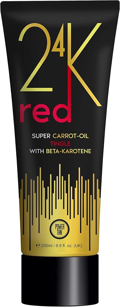Power Tan 24K Red Super Carrot Oil Tingle Accelerator 250ml DHA Free Dark Tan