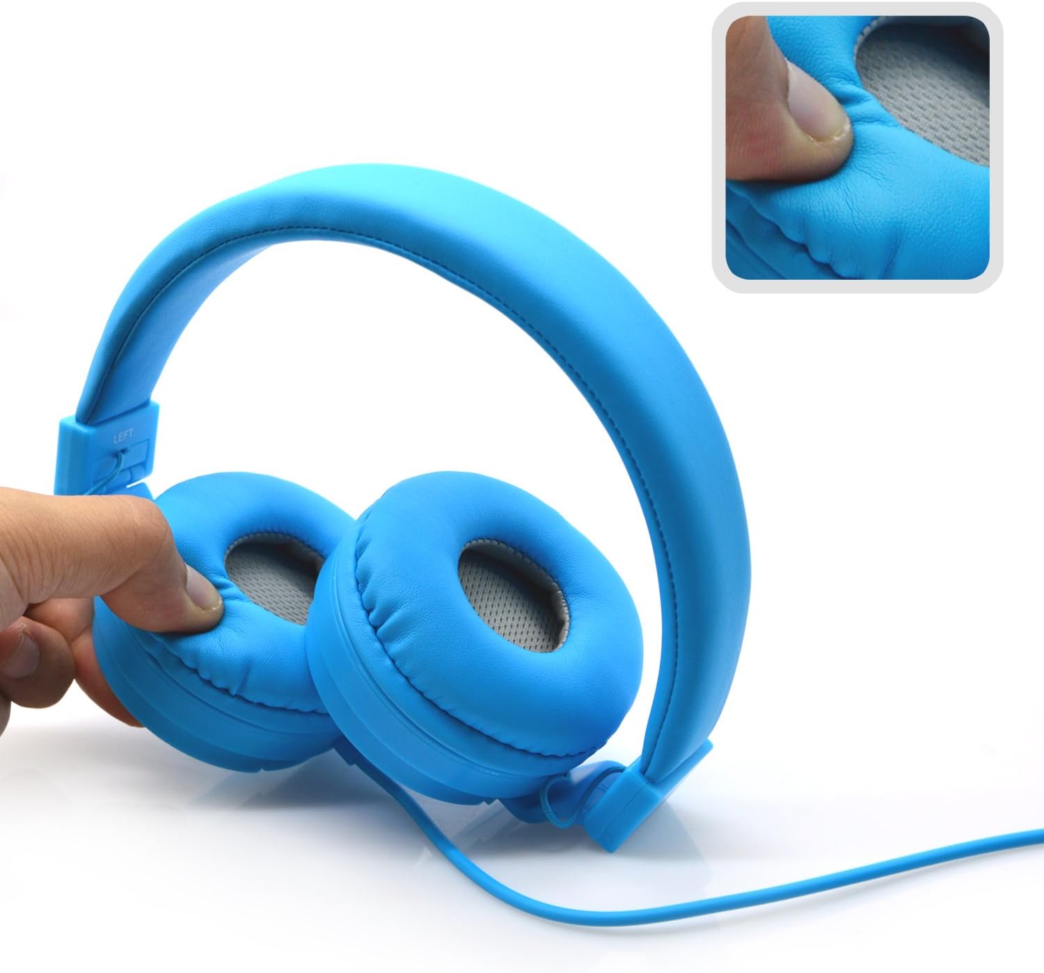 Bluelark Foldable Over Ear Headphones - Adjustable Lightweight Folding Wired Headphones Stereo Audio Corded Headset for Smartphones, PC, Laptop, MP3/ MP4 Player and More (Blue): Electronics