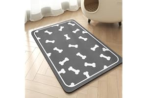 PADOOR Pet Feeding Mat for Food and Water Bowl-No Stains Easy Clean Dog Food Quick Dry DogMat-Puppy Supplies Dog Water Bowl Mats