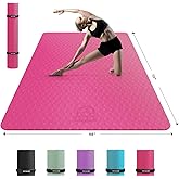 HAPBEAR Extra Large Yoga Mat - 72"x48"/78"x54", 1/4" & 1/3" Thick, Non-Slip, Durable, Eco-Friendly, Wide Exercise Mat for Home Workouts, Yoga, Pilates, Stretching, Meditation (Barefoot Exercise)