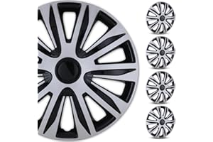 WOLFSTORM 4-Pack 13 Inches Wheel Rim Cover Hubcaps,Redesign Fashion Style Replacement Hubcaps,Car Truck SUV Hub Accessories, Silver&Black