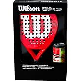 Wilson Optix XP Padel Kit - Red, Featuring the red Optix XP Paddle and Three Wilson Rush 100 Balls