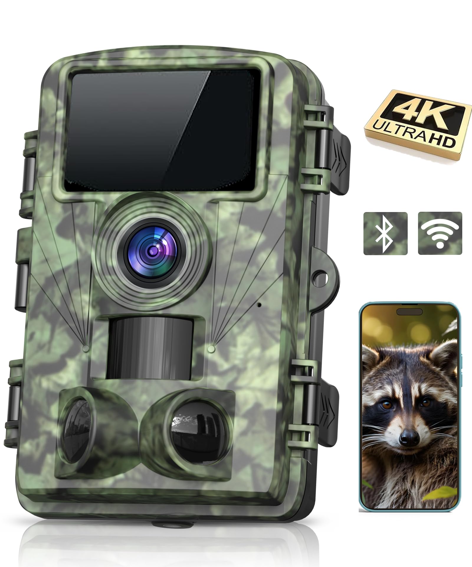 Photo 1 of Dargahou 4K 48MP Trail Camera WiFi Game Camera with Low Glow Night Vision Motion Activated, Cell Phone App 130° 0.05s Trigger Speed for Outdoor Wildlife Deer,Green