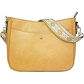 CIVECHOL Crossbody Bag for Women Bohemian Vintage Stylish Purse Vegan Leather Shoulder Bag with Adjustable Wide Strap