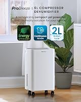 Pro Breeze 6L Dehumidifier with 2L Tank, Humidity Sensor, Timer, Portable view 2