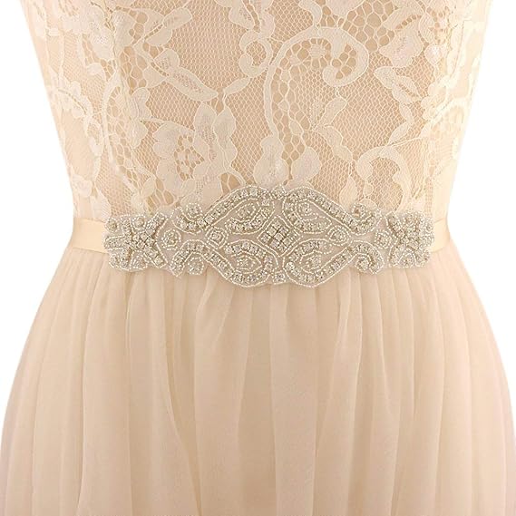 Women S Belt Dresses Rhinestone Decorative Wedding Bridal Gowns Fashion