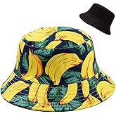 XYIYI Cute Bucket Hat Beach Fisherman Hats for Women, Reversible Double-Side-Wear