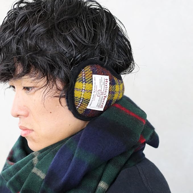 Amazon Harris Tweed ハリスツイード マイクロボアバックアーム コンパクト イヤーマフ 耳当て 届く暖かさ 折りたたみ サイズ調節可能 イエロー フリーサイズ 耳カバー イヤーマフ 通販
