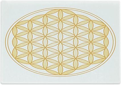 Amazon Lunarable 神聖な幾何学模様まな板 古典的な生命の花モチーフ 丸形 スピリチュアルな意味 装飾的な強化ガラスカッティングとサービングボード Lサイズ 黄色いマリーゴールド Lunarable まな板 通販