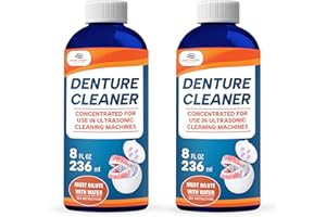 Ultrasonic Denture Cleaner - Denture Cleaner for All Types of Dentures - Denture Cleaning Solution Removes Stains, Plaque, Gr