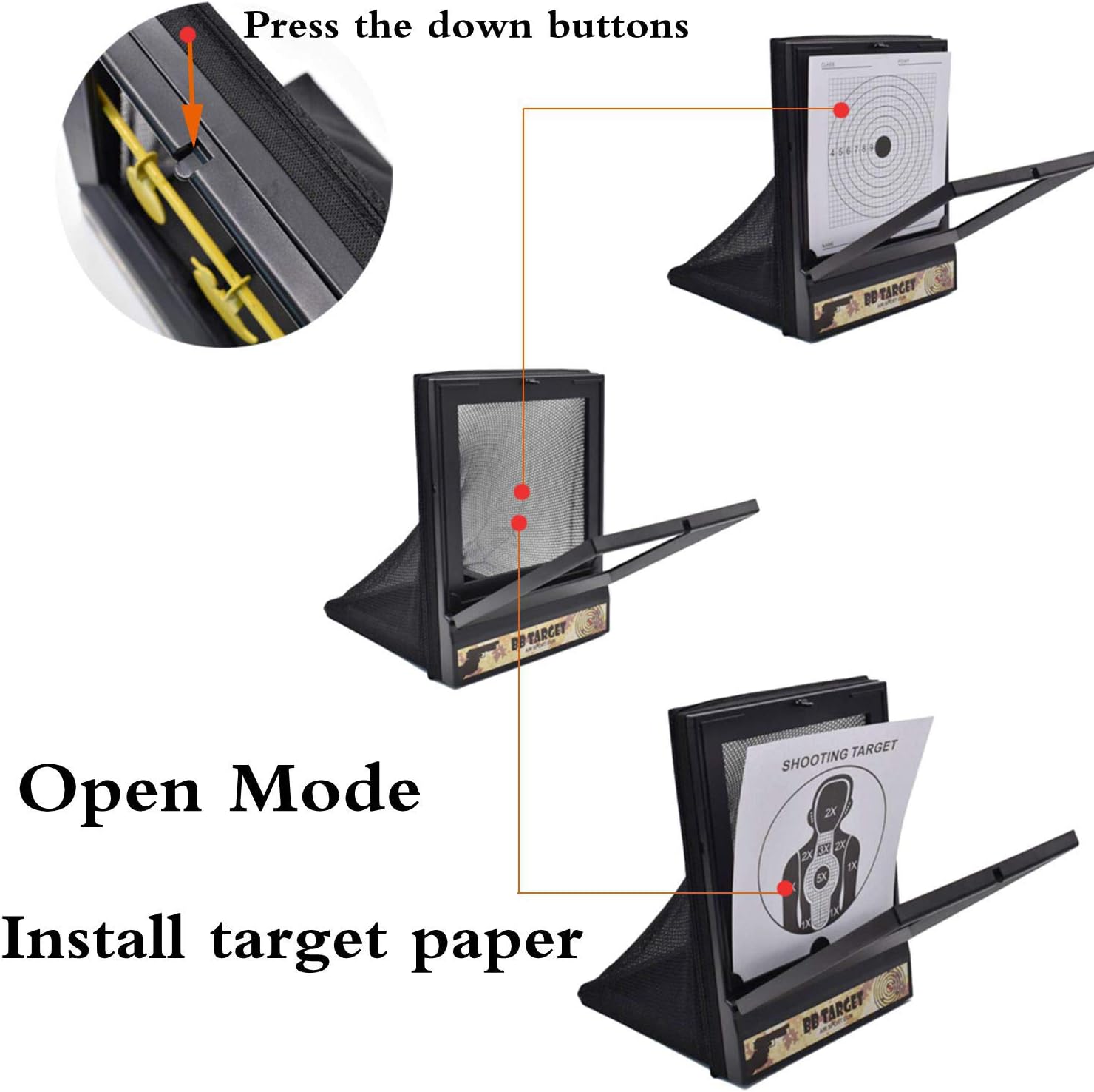 Airsoft Aim Target with Trap Net Catcher, Portable BB Bullets Recycling Device Airsoft Aim Target Stand and Paper Target for Shooting Training Device Durable Net Trap : Sports & Outdoors