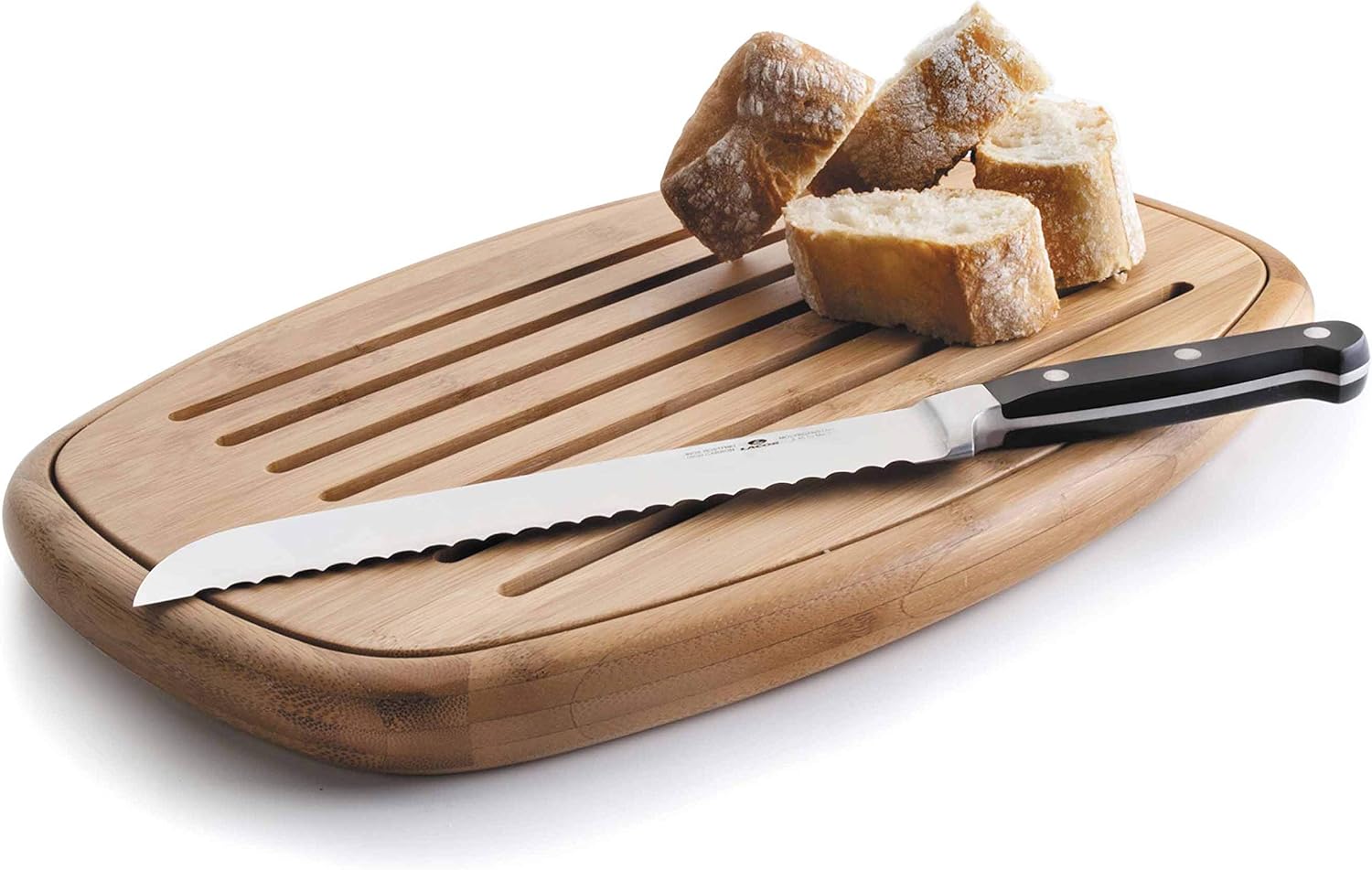 LACOR OVALE Brot SCHNEIDEBRETT Bambu 40X27X3CM, Bambus, Brown, 40 x 27 x 3 cm