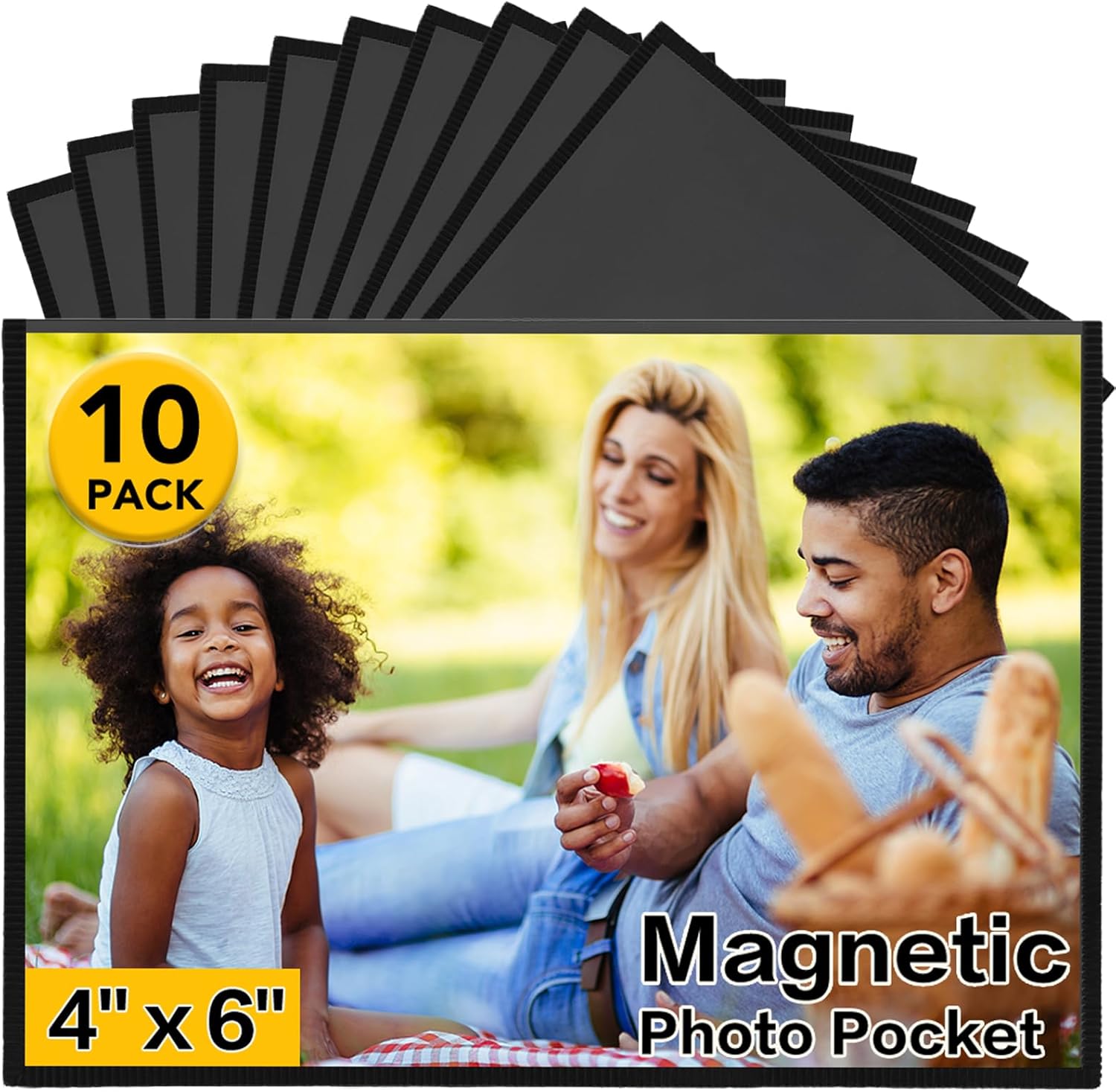 Photo Albums, Frames & Accessories - YixangDD Magnetic Picture Frames 10 Packs-Fridge Magnetic Photo Frames-Holds 4 x 6 Inches Photos,Black