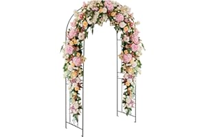 IRONMAX Garden Arch, Heavy Duty Steel Garden Trellis for Climbing Plants Rose Vines, Outdoor Metal Part Ceremony Wedding Arbo