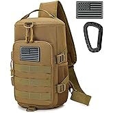 Aocmpxs Tactical Sling Bag, Military Shoulder Backpack for Men Durable Cross Body Bucket Bags EDC MOLLE Pack Outdoor Sport