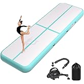 KIKILIVE Inflatable Air Gymnastics Tumbling Mat 6ft 10ft 13ft 16ft 20ft | Air Tumble Track with Pump, Tumbling Gymnastic Mat for Kids Adults Home Training Cheerleading Yoga Outdoor Indoor Gym