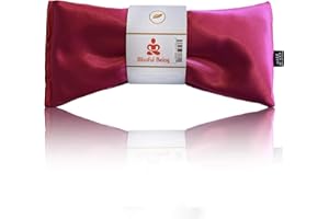 Blissful Being Lavender Eye Pillow - Hot or Cold Weighted Satin Eye Mask perfect for Sleeping, Yoga, Meditation - Gifts for Women, Birthday, Teachers - Natural Herbal Relaxation (Hot Pink)