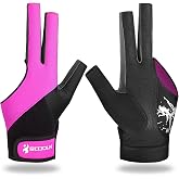 YFY Billiard Pool Gloves for Left Hand 3 Finger, Splicing Process, Snooker Cue Sport Glove Popular Sizes for Men &amp; Women