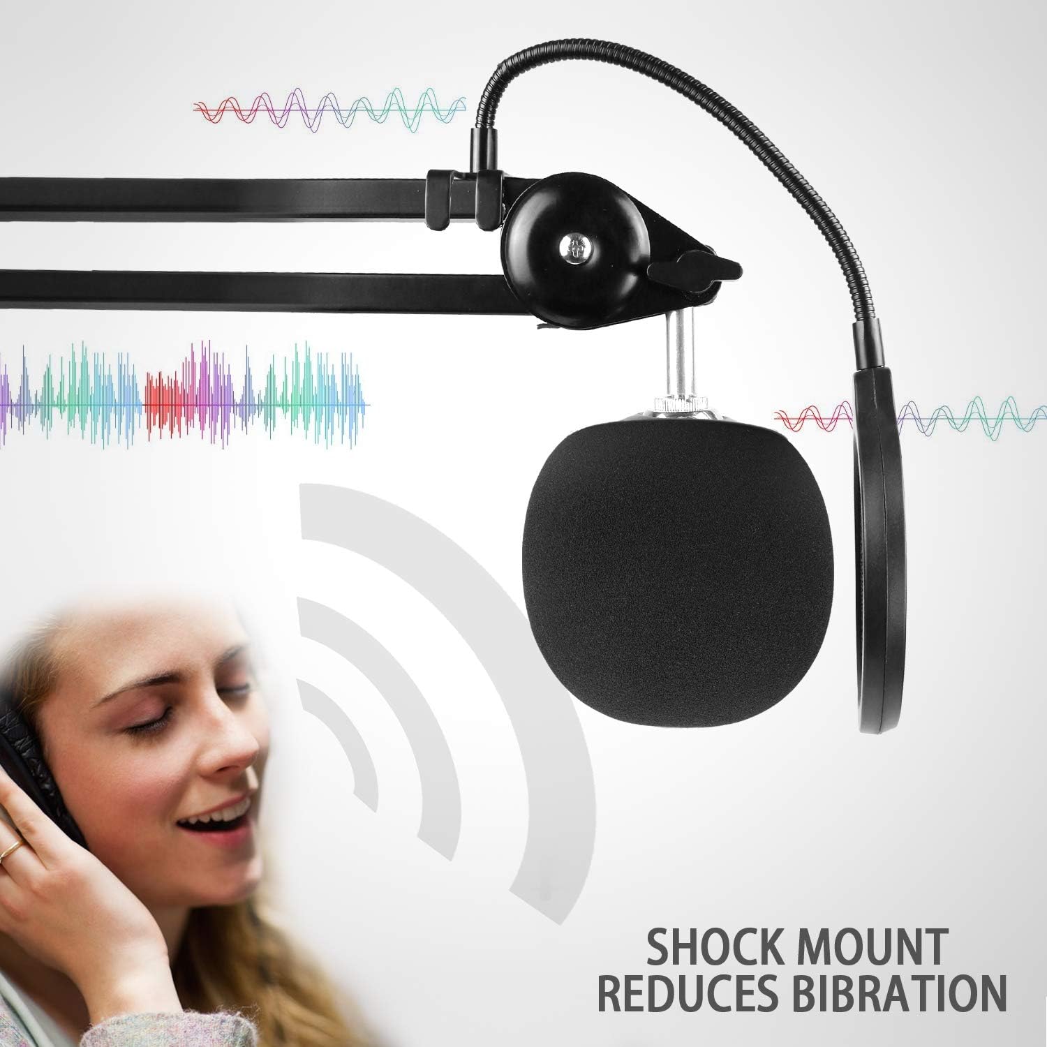 Snowball Mic Pop Filter with Foam Windscreen - Image 4