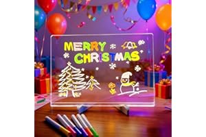 TEAMODA Lumiboard Led Drawing Board, 2026 New Led Note Board with Colors, Light Up Drawing Board, Acrylic Writing Board with 14 Marker Pens, Christmas Gifts (5.9 * 5.9 in)
