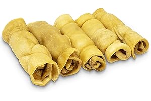 Wild Eats Water Buffalo Retriever Style Cheek Roll Dog Chews-5 Pack (Long Lasting Chews, Treats, Bones for Aggressive Chewers & Large Dogs) Great Substitute Pig Ears Dogs