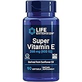 Life Extension Super Vitamin E, Non-Synthetic, 268 mg (400 IU), 90 Softgels | Super Vitamin E, 268 mg (400 IU), Non-Synthetic Supplement Promotes Whole-Body Health, Gluten-Free &amp; Non-GMO