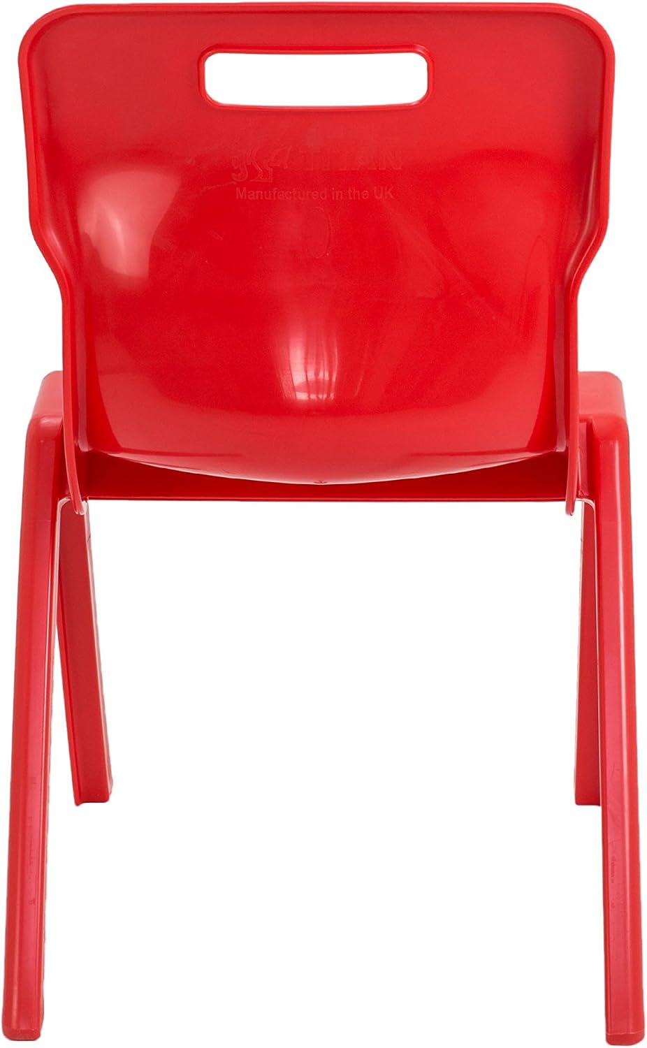 Titan One Piece Classroom Chair, Plastic, Red, Size 6 for Ages 13+ Years, Pack of 3 - Image 3