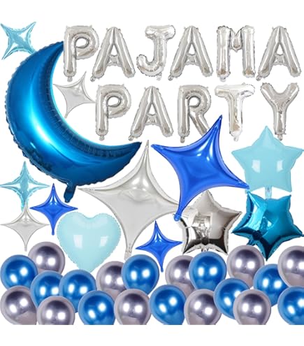 16 Inch Pajama Party Balloons Banner - Sleepover Birthday Decorations For Girls