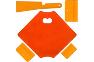 Custom Shop Body Filler Mixing Board with 4, 5, & 6 Inch Plastic Body Filler Spreader Tools for Automotive Body Fillers, Putties, Glazes, Epoxy Resin - Plastic Spreader Tool Variety Pack