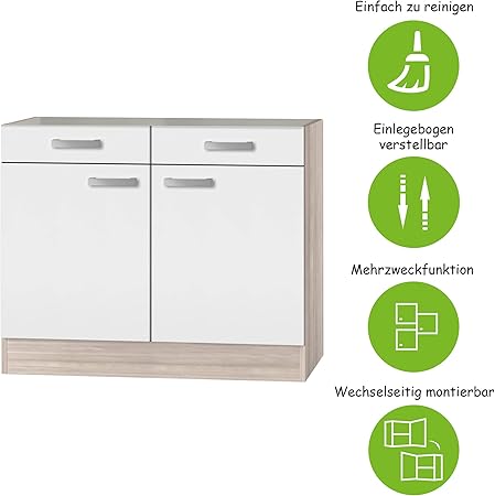 Amazon.de: MMR Unterschrank Küche DALLAS, Küchenschrank, ohne