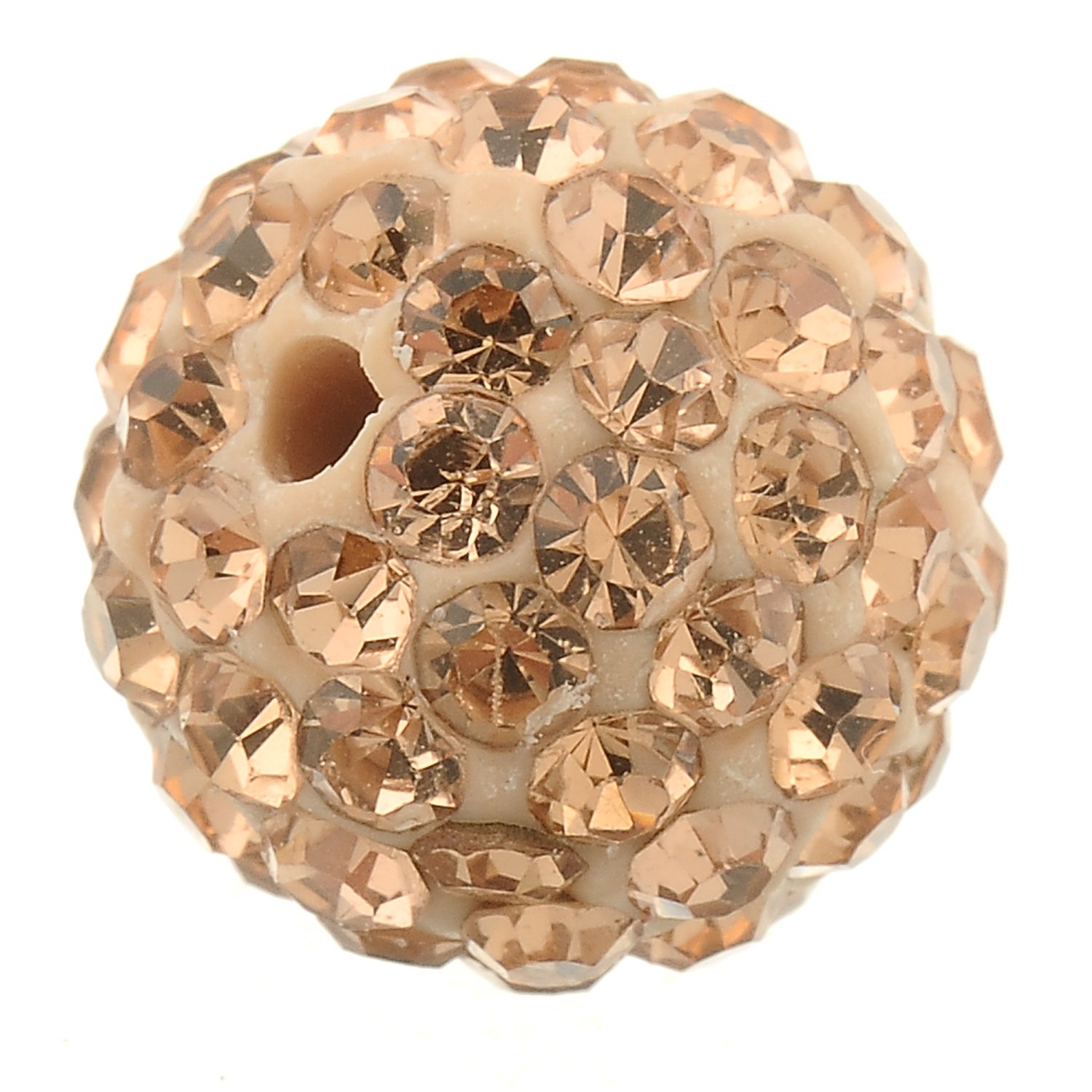 RUBYCA Pave Czech Crystal Disco Ball Clay Beads fit Shamballa Jewelry (50pcs, 12mm, Champagne) — image 1