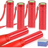 Hilngav 6 Pack Red Light Flashlight Mini, Small LED Red Flashlights Torch for Astronomy, Aviation, Night Observation and Animal Observation