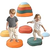 LoomLark Balance Stepping Stones for Kids 5pcs Non-Slip River Stones Obstacle Course Play Indoor and Outdoor Coordination Game Sensory Toys Toddler Ages 3 4 5 6 7 8+